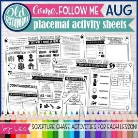 2022 CFM Old Testament Placemat Activity Sheets {AUGUST} PRINTABLE