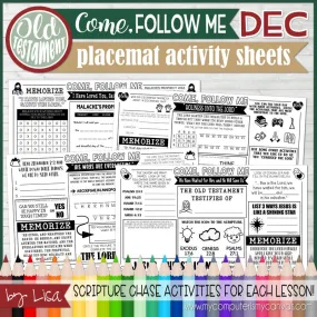 2022 CFM Old Testament Placemat Activity Sheets {DECEMBER} PRINTABLE