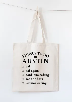 Austin tote bag, Austin Texas foods gift idea, Austin souvenir