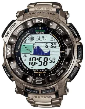 Casio Mens Pro-Trek Solar Multi-Band 6 Atomic - Titanium - ABC - Triple Sensor