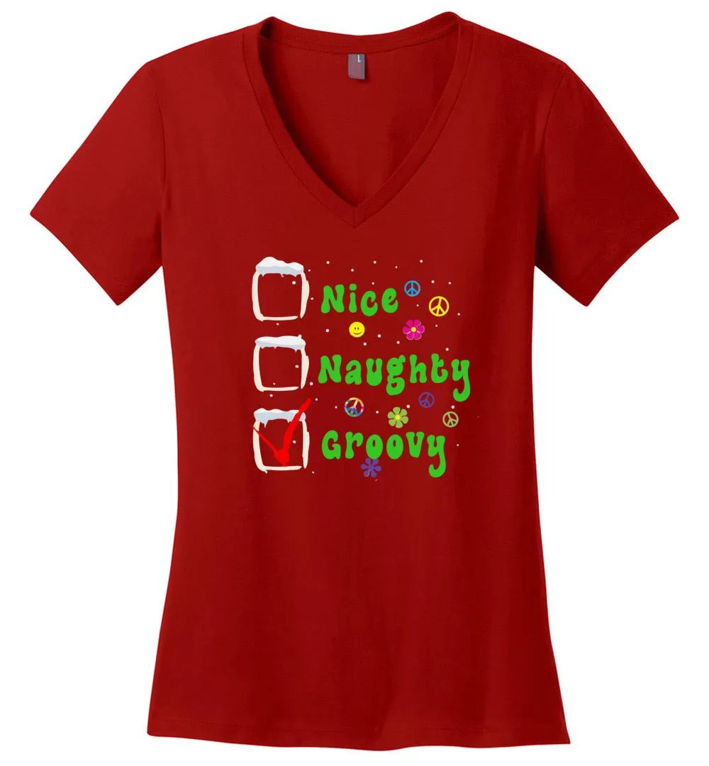 Funny Groovy Holiday V-necks