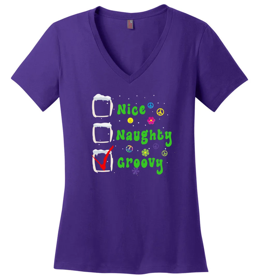 Funny Groovy Holiday V-necks