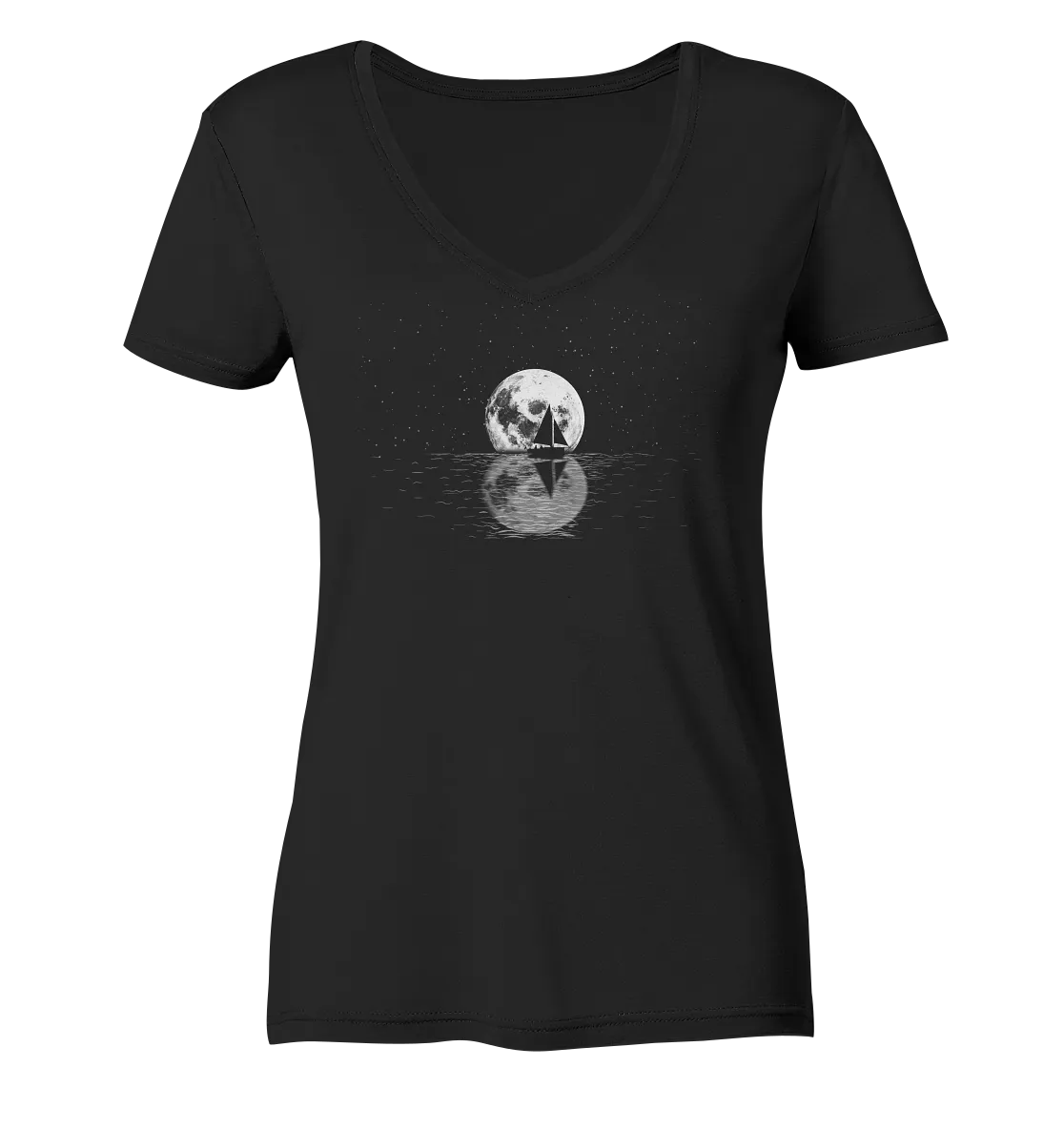 "to the Moon and back" - Damen Premium Organic V-Neck Shirt