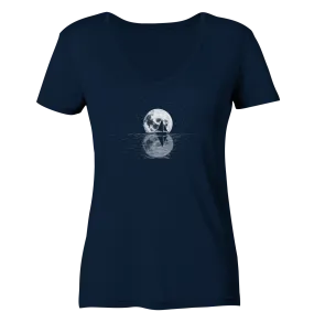 "to the Moon and back" - Damen Premium Organic V-Neck Shirt