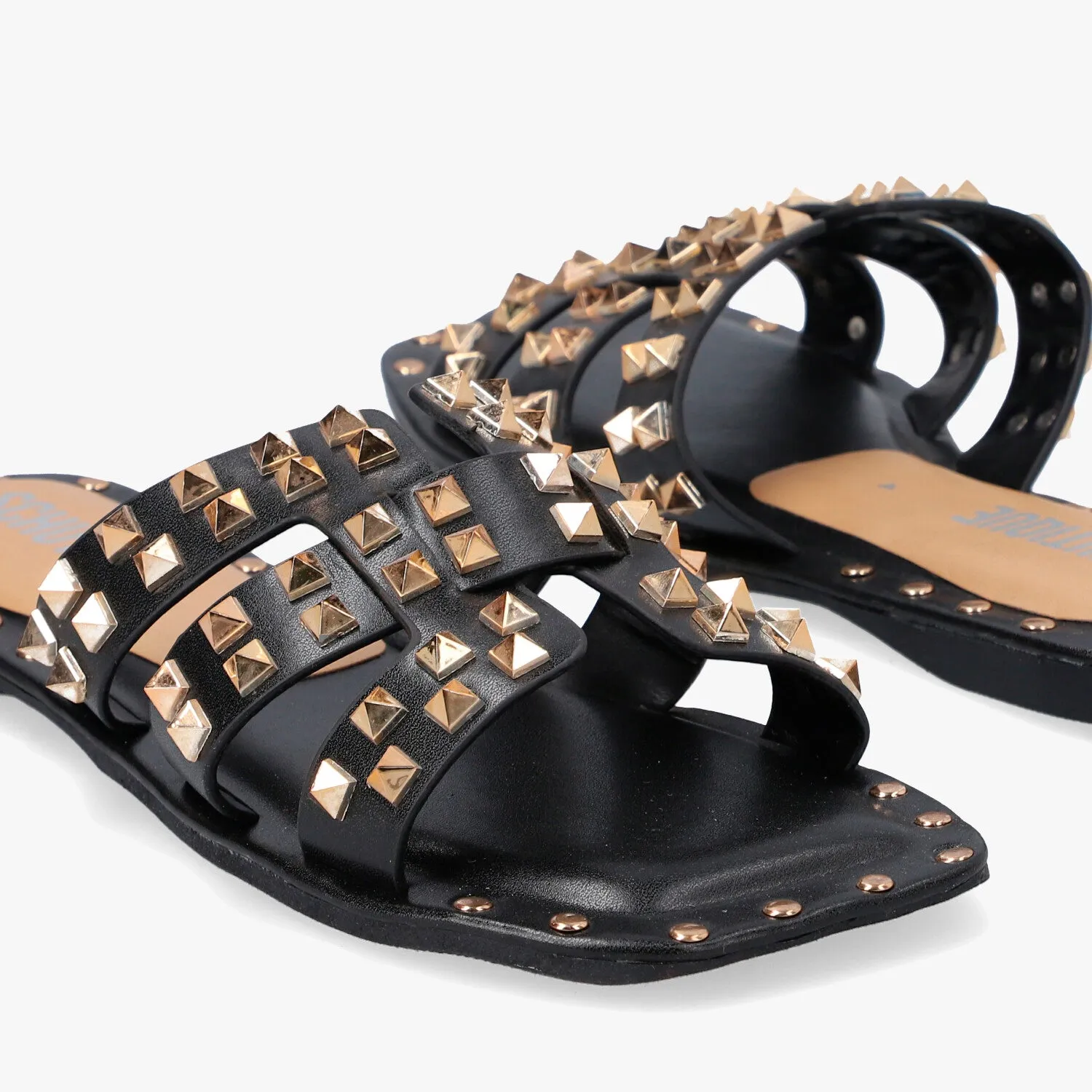 Sandalias Icon rockstud negras